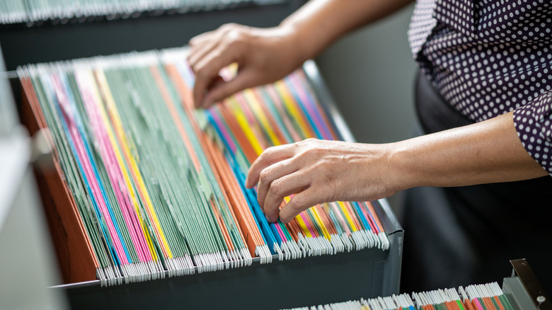 organized filing cabinet