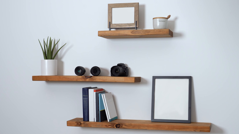 floating shelves with frames
