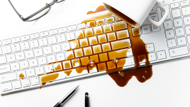 coffee spilled on keyboard 