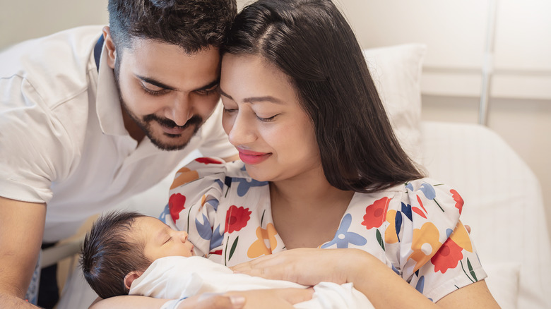 family with a new baby