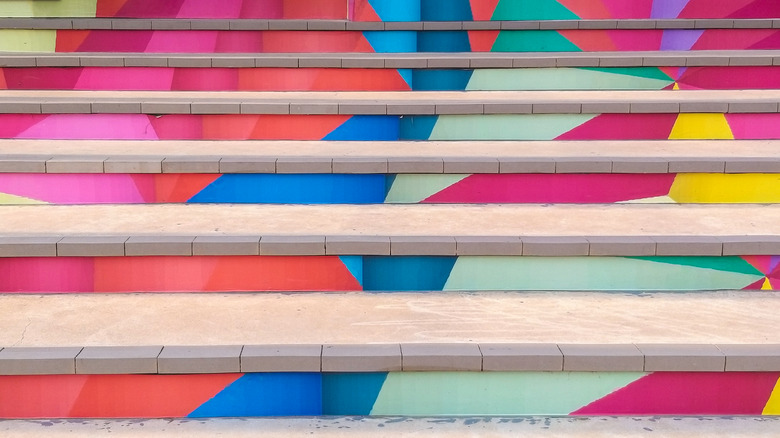 Colorful painted steps