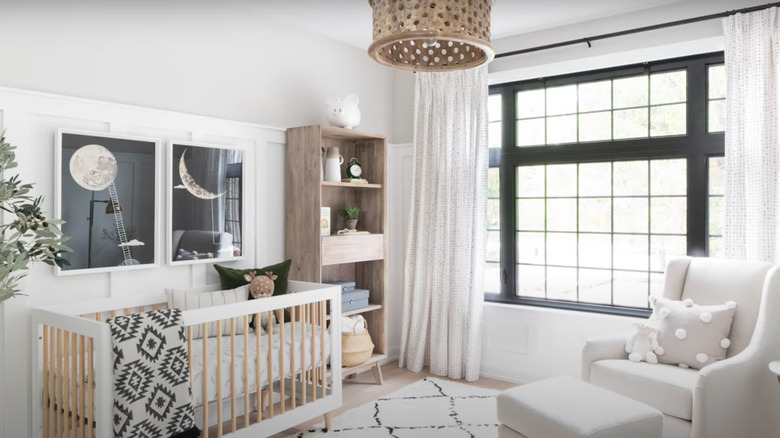 Gray-white baby room