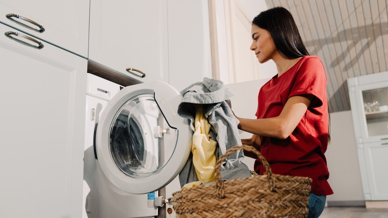 Woman doing laundry