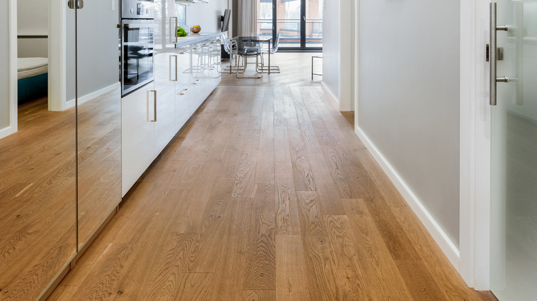 hallway with wood flooring