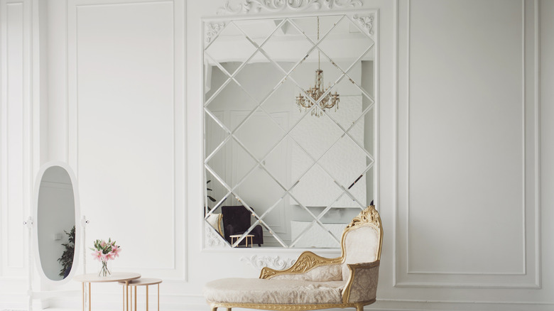 white statement mirror