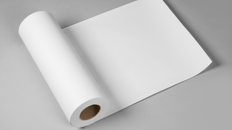 white wallpaper roll