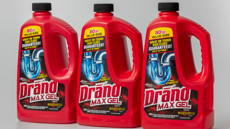 Three bottles of Drano