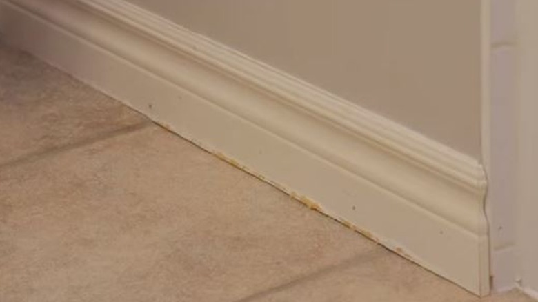 Baseboards with peeling paint