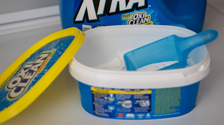 Oxiclean powder in tub