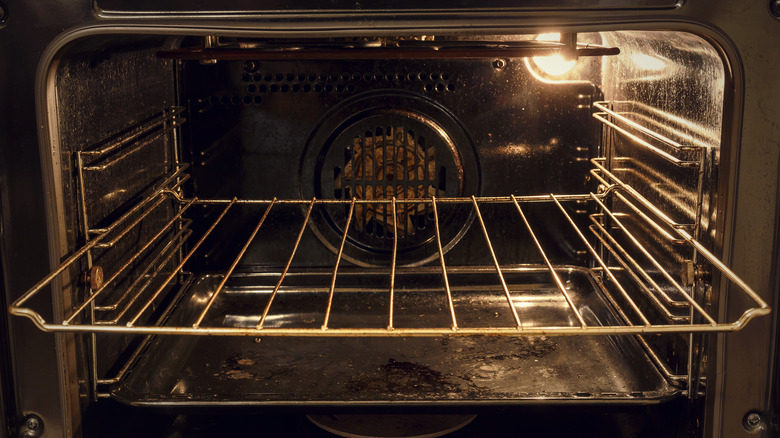 open oven with rack