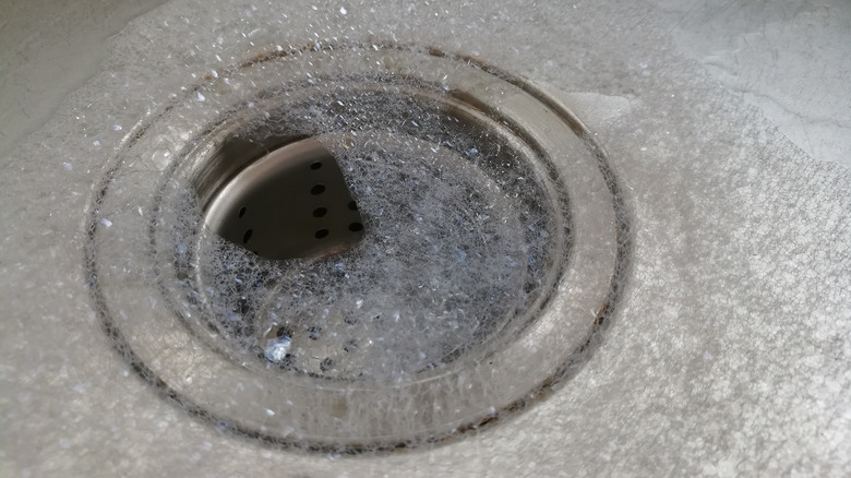 Suds in drain