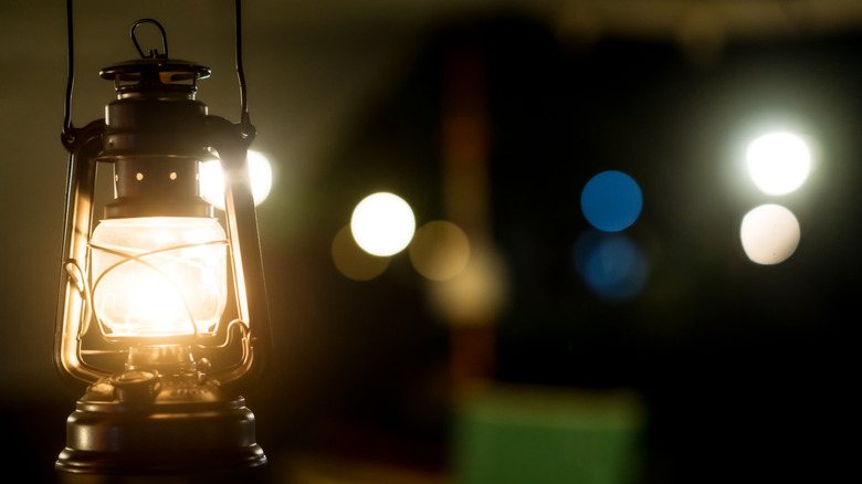 Lantern hanging in foreground