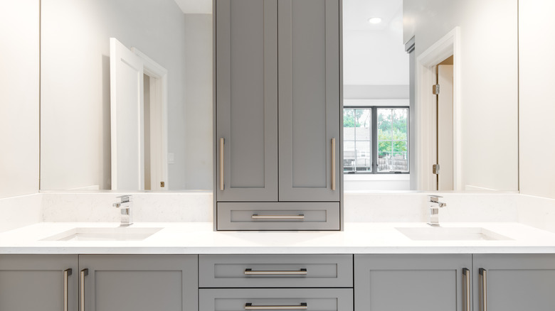 gray bathroom vanity cabinets