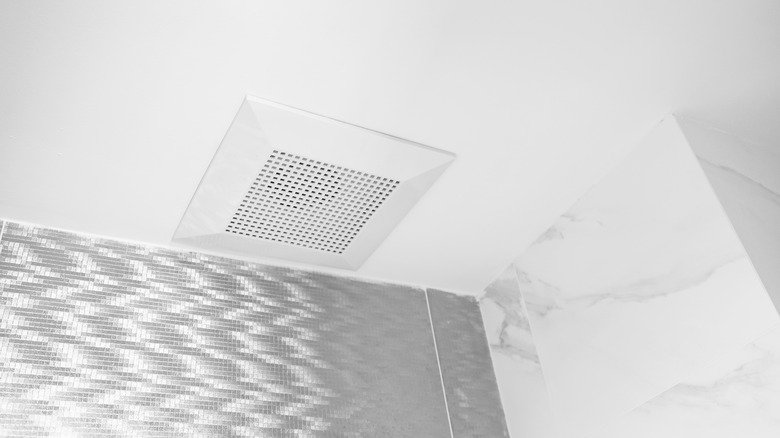 Exhaust fan on bathroom ceiling 