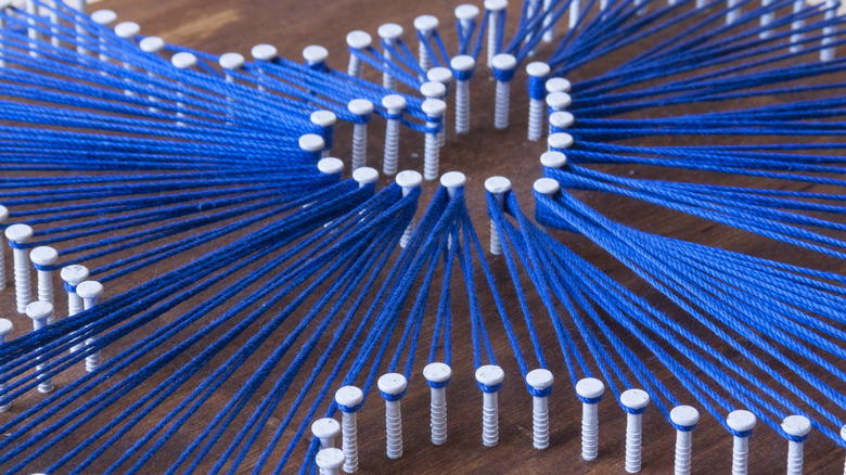 string art on wood