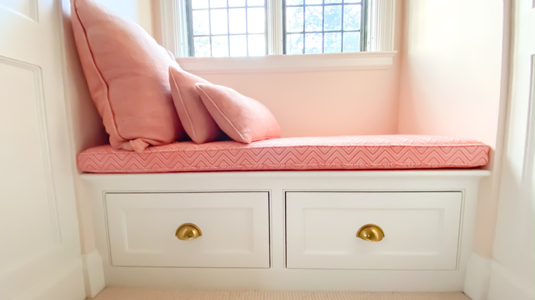 Window bench with storage