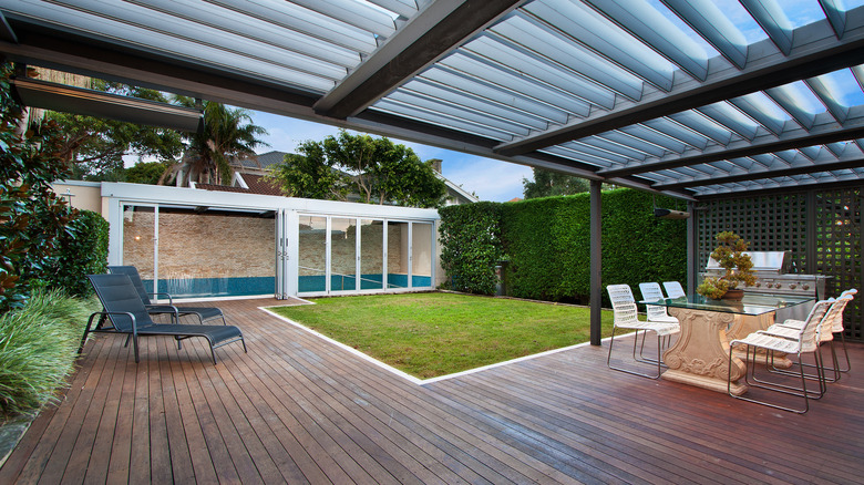 Outdoor pool and deck area