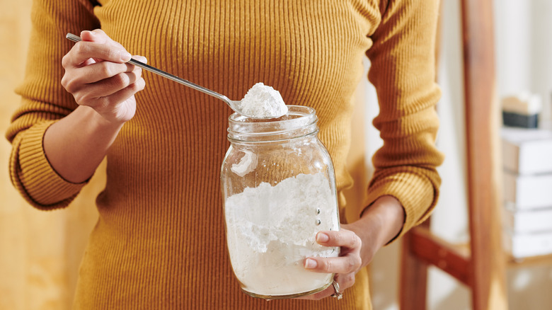 woman with baking soda