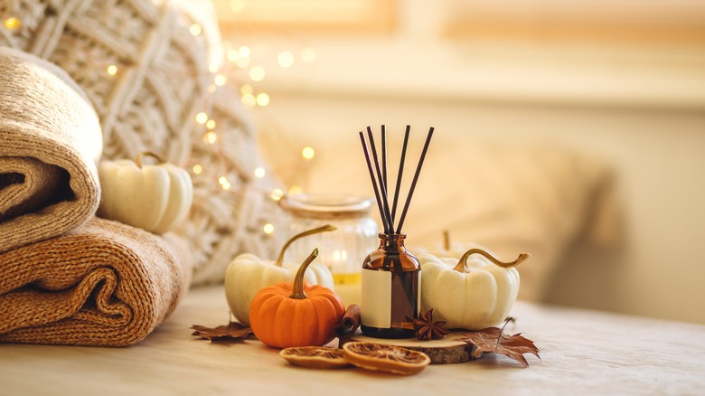 Fall pumpkin decor with diffusers