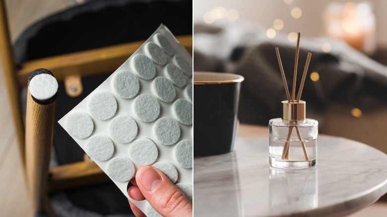 furniture pads, diffuser, essential oil