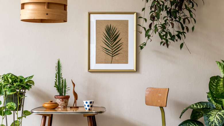 lounging area surrounded by plants