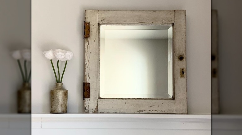 Cabinet mirror frame