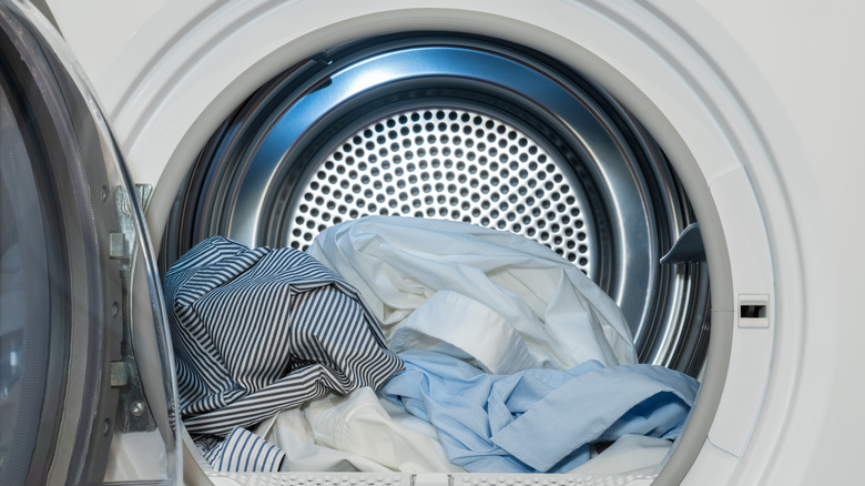 Clean clothes in the dryer