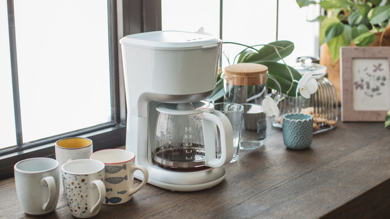 Coffee pot on counter