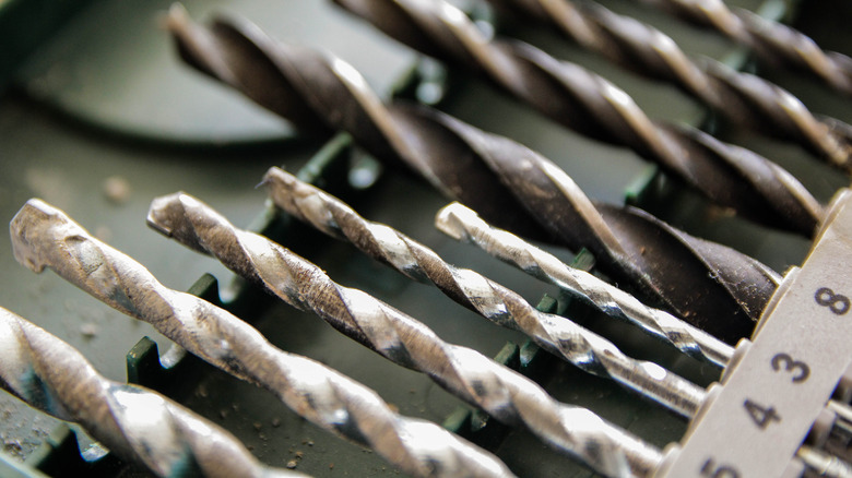 close up of drill bits