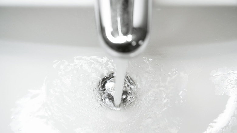 Water running in a sink