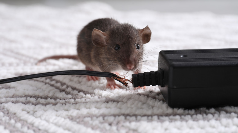 Mouse chewing electric wire