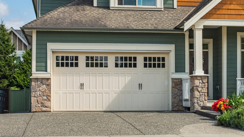 Typical double doors for a residential garage