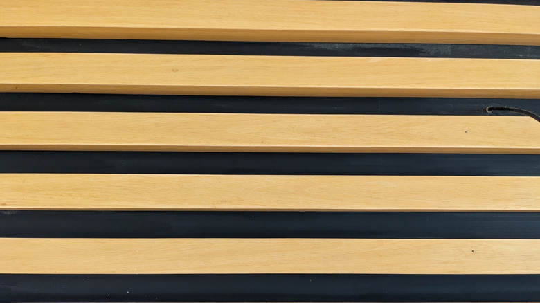 Horizontal wooden slats