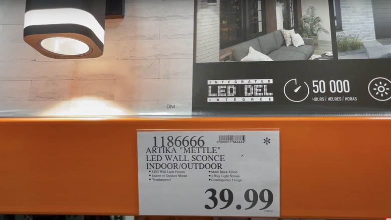 Costco price tag for LED sconce