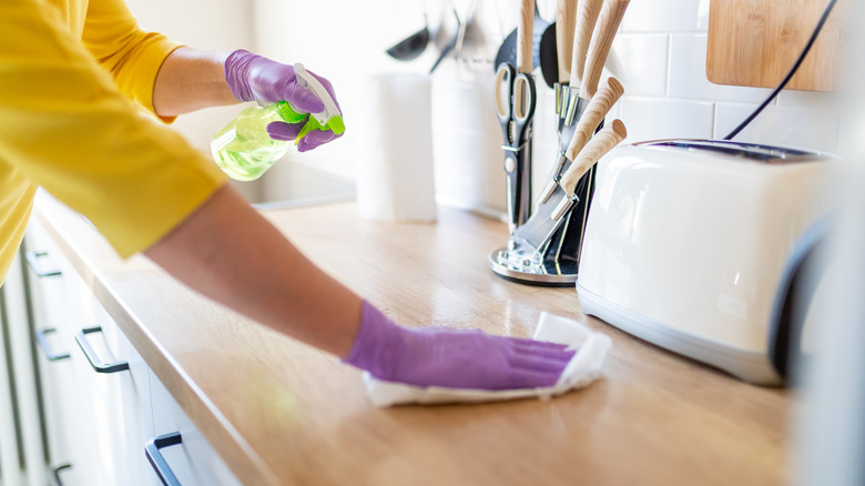 Cleaning wooden countertops