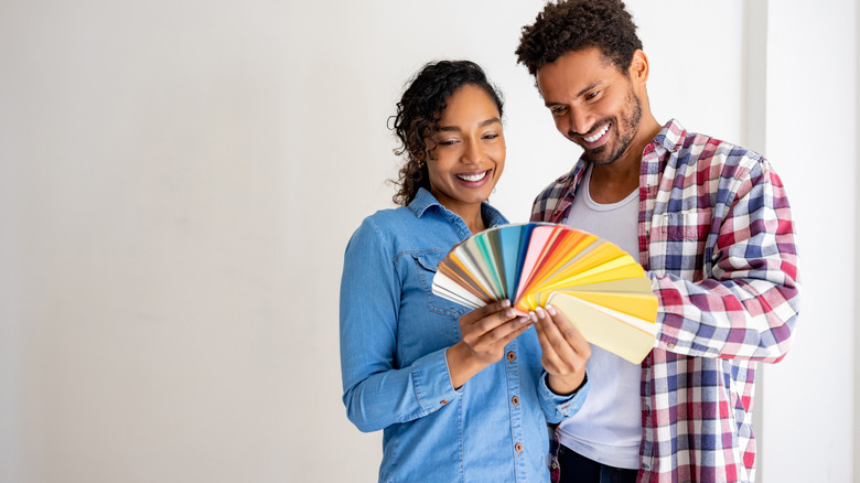 Couple with color swatches