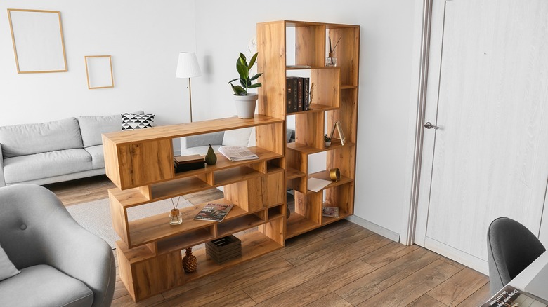 Shelves as room divider