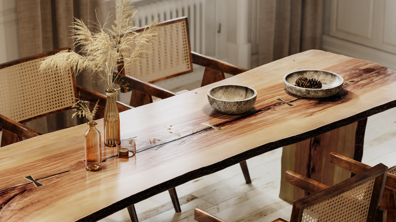 kitchen with dark and light wood accents