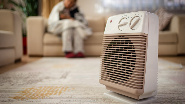 electric space heater on the floor