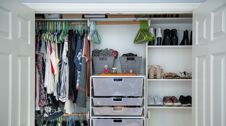 Organized closet interior 