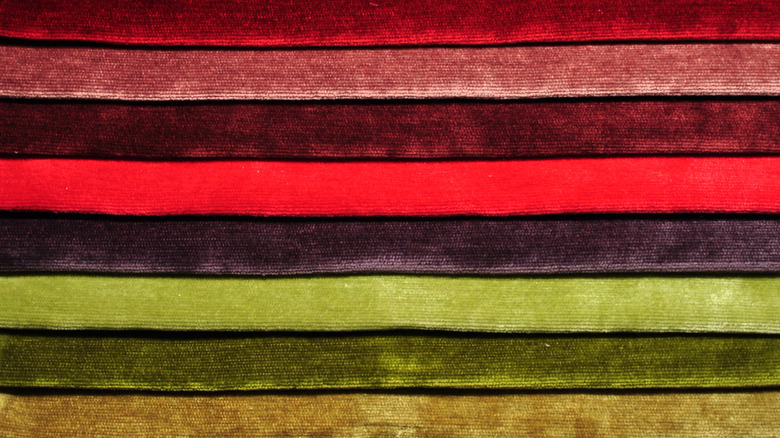 different colors of velvet fabrics 