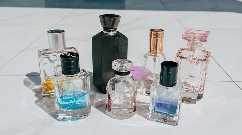 Collection of perfume bottles