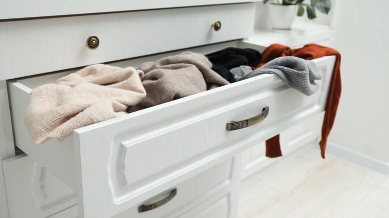 Messy clothing drawer