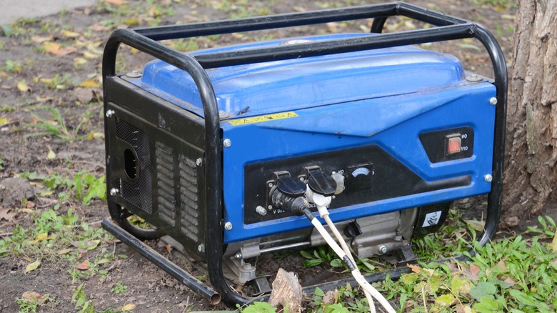 portable generator in back yard