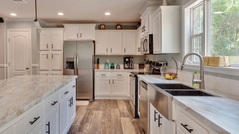 kitchen with regular granite countertops