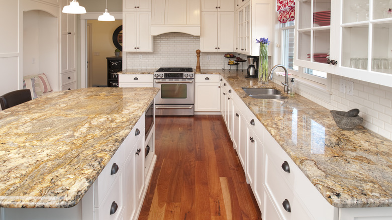 granite counter in traditional kitchen 