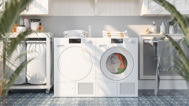 A tidy laundry room