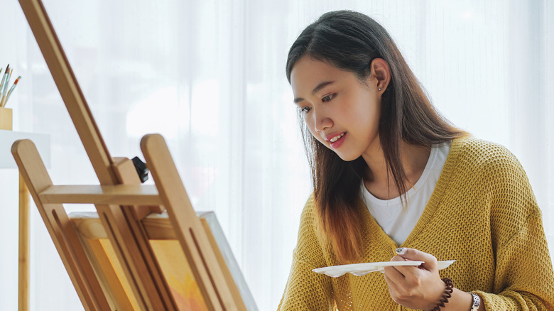 woman painting