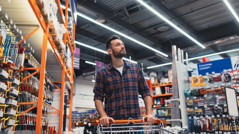 Man shopping in hardware store