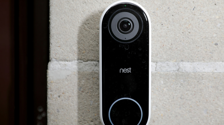 closeup doorbell with camera